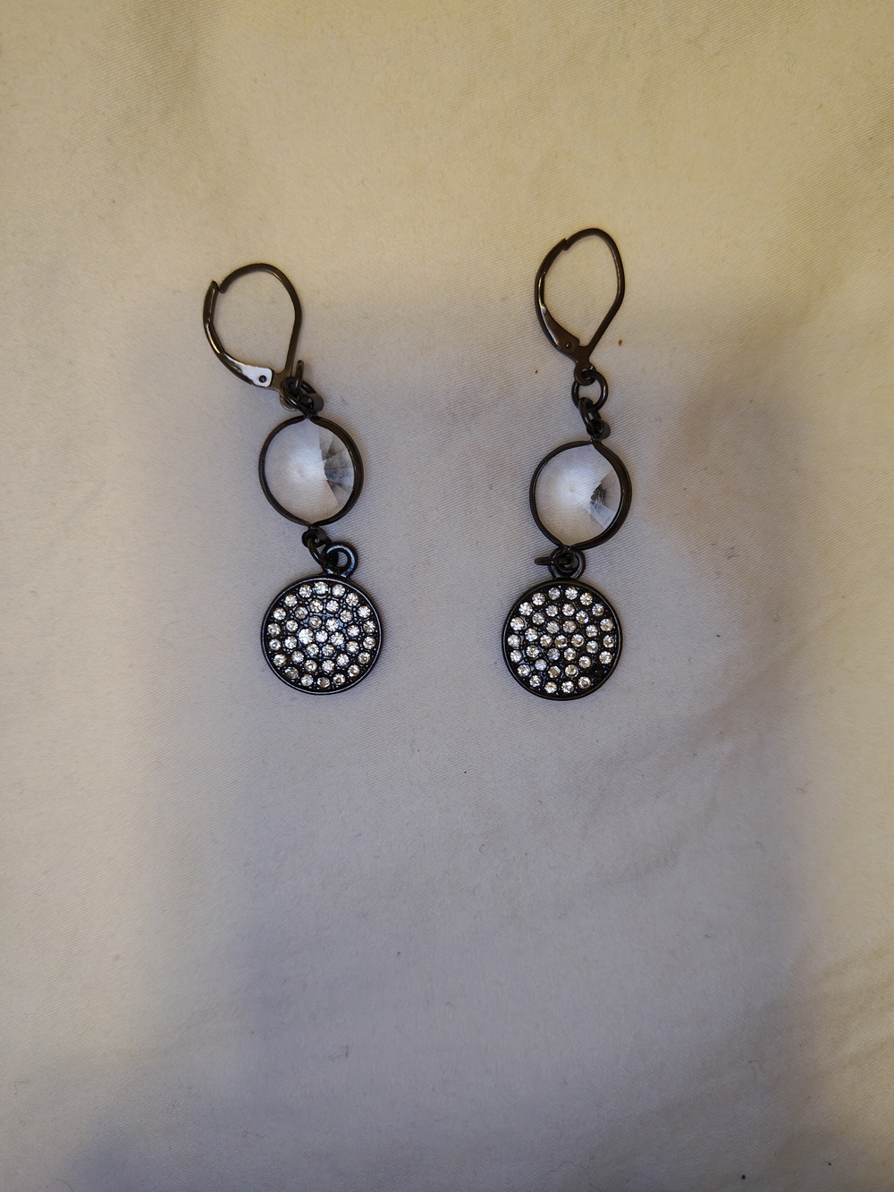 Crystal Pavé Drop Earrings in Black Tone - Women Jewelry
